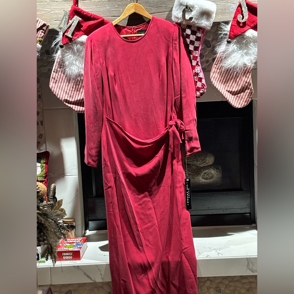 August Silk Red Maxi Dress